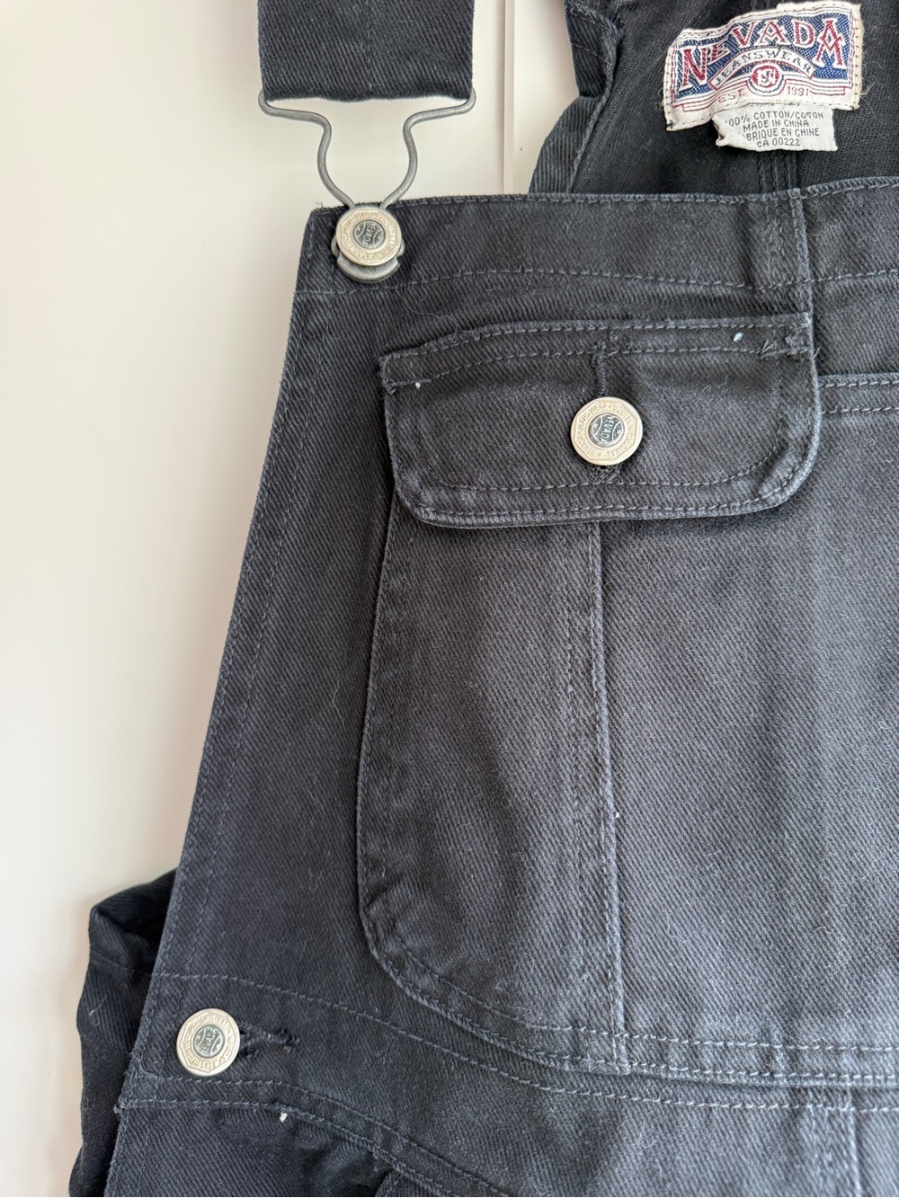 Vintage Y2K Nevada Denim Carpenter Overalls Utility Skater Grunge Size M(10-12) - Picture 6 of 8